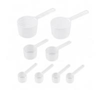Carehabi Lot de 8 Cuillères à Mesurer, Doseur en Plastique Sans BPA Transparent, Cuillère Doseuse pour Poudre de Protéine Café Lessive (5g, 20ml, 50ml)