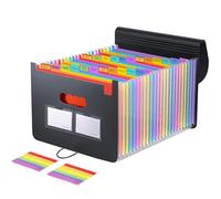 Carehabi Range Document Bureau, 25 Compartments Organiseurs Trieur Document Range Papier,chemise Extensible Portable En Accordéon Avec Couverture Et Onglets Colorés