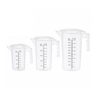 Carehabi Verre Doseur Lot de 3 avec Couvercle 250ml 500ml 1L Pichet Mesureur Plastique pour Pâtisserie et Cuisine