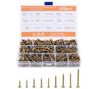 Carehabi Vis à Bois Lot de 400 Tête Fraisée Croix M3 M3.5 M4 | Vis Autotaraudeuses pour Panneaux de Particules avec Boîte de Rangement, Zinguées pour Menuiserie, Meubles et DIY