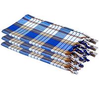 Carenesse Serviette de Hammam Classique Lot de 3 Bleu à Carreaux, 80 x 170 cm, 100% Coton, léger, Peu encombrant, pestemal, Sauna, Serviette de Bain, Serviette de Plage, Serviette de Sport, fouta