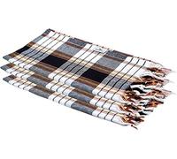 Carenesse Serviette de Hammam Classique Lot de 3 Noir à Carreaux, 80 x 170 cm, 100% Coton, léger, Peu encombrant, pestemal, Sauna, Serviette de Bain, Serviette de Plage, Serviette de Sport, fouta