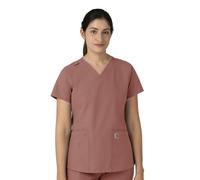 Carhartt Blouse médicale pour femme, Force Essentials, col en V avec 5 poches, rose sauvage, Taille XS