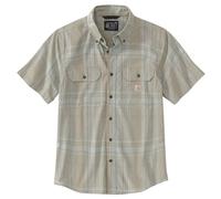 Carhartt Chemise à Carreaux à Manches Courtes et Coupe Ample pour Homme 106746, Craie, Taille XL