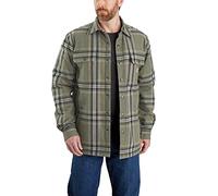 Carhartt Chemise à manches longues en flanelle Sherpa Lined pour homme, Basil, S grande taille