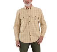 Carhartt Chemise ample à carreaux en chambray à manches longues pour homme, Lait d'avoine, Taille 3XL