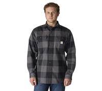 Carhartt Chemise en flanelle à carreaux à manches longues et coupe ample pour homme, gravier, XX-Large