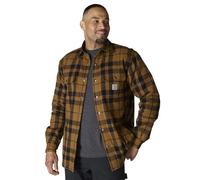 Carhartt Chemise Jac en flanelle doublée Sherpa pour homme Coupe décontractée, Marron, Taille XL