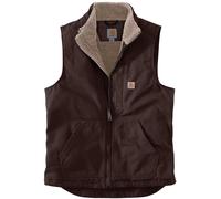 Carhartt Duck Mock Neck Gilet, Brun foncé, Taille L