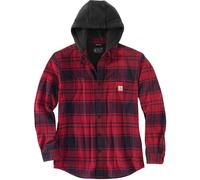 Carhartt Flannel Fleece Lined Hooded Chemise, Rouge, Taille M