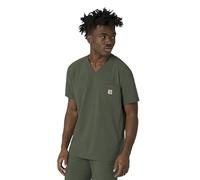 Carhartt Force Cross-Flex Blouse médicale à col en V pour homme Vert olive Taille XL