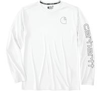 Carhartt Force Sun Defender™ Long-Sleeve Logo Graphic Long-Sleeve Chemise fonctionnelle, Blanc, Taille XXL