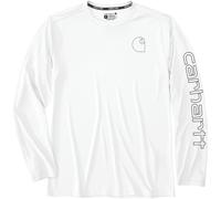 Carhartt Force Sun Defender™ Long-Sleeve Logo Graphic Long-Sleeve Chemise fonctionnelle, Blanc, Taille XL