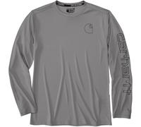 Carhartt Force Sun Defender™ Long-Sleeve Logo Graphic Long-Sleeve Chemise fonctionnelle, gris, Taille S