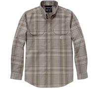 Carhartt Fort Loose LS Plaid Chemise, Gris/Marron, Taille 2XL
