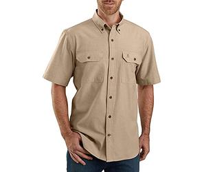 Carhartt Fort Loose SS Shirt Chemise Ample à Manches Courtes en Chambray de Poids Moyen Homme (Lot de 1)
