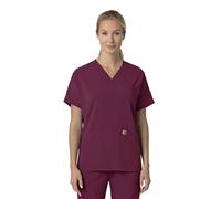 Carhartt Haut médical surdimensionné à col en V pour femme, bordeaux, taille S