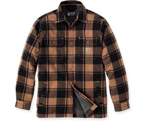 Carhartt Heavyweight Flannel Sherpa Chemise, Marron, Taille XXL