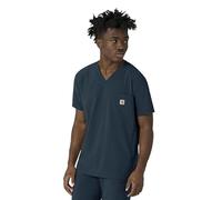 Carhartt Hommes Cross-Flex T-Shirt d'infirmier Coupe Moderne avec col en V, Bleu Marine, Taille L