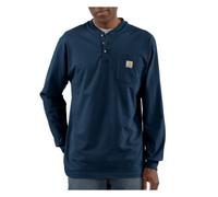 Carhartt Hommes Vêtements de Travail Henley Chemise avec Poches Regular et Grandes Tailles - Bleu - Large