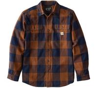 Carhartt Hubbard Loose LS Plaid Chemise, Brun foncé, Taille L