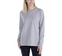Carhartt Logo Long-Sleeve T-Shirt, Heather Grey, X-Small Femme