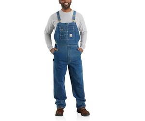 Carhartt mens Loose Fit Denim Bibs Overalls, Darkstone 3, 42 US