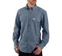 Carhartt Men's Original Fit Long Sleeve Shirt, Denim Blue Chambray, Large