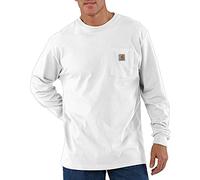 Carhartt Men's Workwear Midweight Jersey Pocket Long-Sleeve T-Shirt K126, White, Large