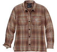 Carhartt Midweight Flannel Chemise pour dames, Marron/blanc, Taille S