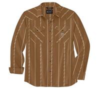 Carhartt Montana Rugged Flex Chemise légère à manches longues avec boutons-pression sur le devant pour homme, Carhartt Rayures cachemire marron, Taille 3XL