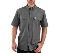 Carhartt Original Fit Short Sleeve Shirt Chemise de Travail Utilitaire, Black Chambray, M Homme