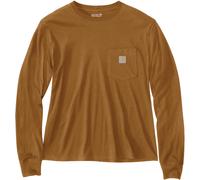 Carhartt Relaxed Fit Lightweight Pocket Chemise à manches longues pour dames, Marron, Taille S