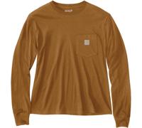 Carhartt Relaxed Fit Lightweight Pocket Chemise à manches longues pour dames, Marron, Taille XS