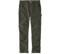 Carhartt Relaxed Straight Rugged Flex Duck Double-Front Dungaree Pantalon, Olive Sombre, Taille 32/34