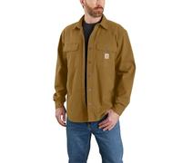 Carhartt Rugged Flex Relaxed Fit Canvas Fleece Lined Shirt Jac Chemise Longue à Bouton d'utilité Professionnelle Homme (Lot de 1)