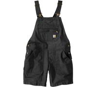 Carhartt Rugged Flex Relaxed Fit Canvas Ladies Salopette courte, noir, Taille M