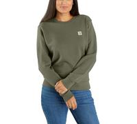 Carhartt Sweat-shirt à col rond en tissu éponge de poids moyen pour femme, coupe décontractée, olive, Large