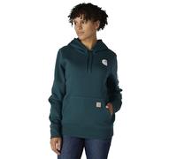 Carhartt Sweat-Shirt Graphique à Poids Moyen avec Logo sur la Manche, Coupe décontractée pour Femme, Pierre Verte, Medium