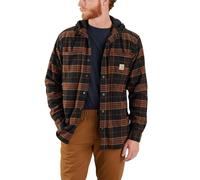 Carhartt Veste demi-saison en flanelle Sherpa-Lined à capuche pour homme, Noir , S