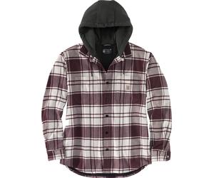 Carhartt Veste Flannel Fleece Lined Hooded Shirt Jac Malt XXL