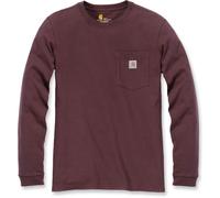 Carhartt Workwear Pocket Chemise à manches longues femmes, Rouge bordeaux, Taille XS