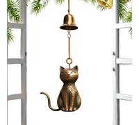 Carillon À Chat pour Extérieur | Décoration Murale Mémorial pour Chat,Statue Animaux avec Cloches Extérieures en Métal pour Maison Et Terrasse