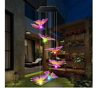Carillon à LED solaire Papillon changement de couleur pour décorer jardin terrasse