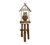 Carillon à Vent Bambou, Hibou en Noix de Coco
