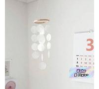 Carillon à vent en coquillages naturels, attrape-rêves bohème suspendu pour la décoration de la maison, cadeau au ton doux et apaisant pour le salon, la chambre, le balcon et la méditation Taille Uniq