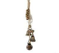 Carillon à vent en métal bronze tricoté à la main avec corde de chanvre naturel, 36 cm, décoration extérieure de jardin pour porche, fenêtre ou affichage sur le thème de la sorcière