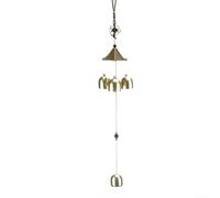Carillon à vent Feng Shui en alliage avec 3 clochettes pour décoration de jardin en plein air Lucky Bagua Décoration à suspendre Sweet Melody Yard Patio 44 cm de longueur (a)