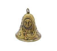Carillon à vent Feng Shui finition bronze avec motifs soleil, étoile et lune pour encourager le calme et l'alignement énergétique