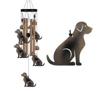 Carillon à Vent pour Jardin intérieur et extérieur avec 4 Tubes, 4 Cloches, 5 Chiens, carillons à Vent romantiques pour la Maison, Cadeaux de Maman, Balcon, Arbre, Festival